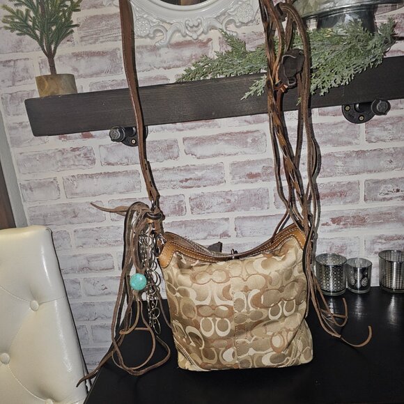 Coach upcycled crossbody handbag purse - Picture 7 of 8